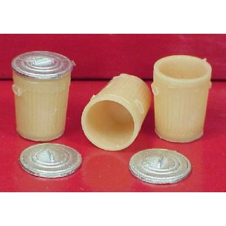 O SCALE TRASH CANS WITH LIDS