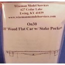 On30 18' WOOD FLAT CAR WITH STAKE POCKETS