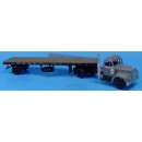 HO SCALE MACK B SERIES SEMI WITH FLAT BED TRAILER KIT
