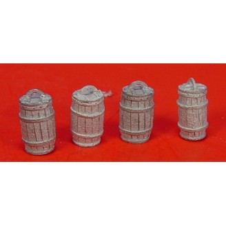 O SCALE SMALL BARRELS WITH LIDS