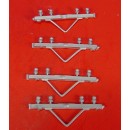 O SCALE COMMUNICATION POLE 4 WIRE CROSS ARMS