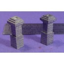 S SCALE / Sn3 DETAIL PARTS : 2 BRICK CHIMNEYS DALLAS STATION STYLE