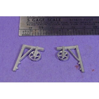 S SCALE / Sn3 DETAIL PARTS : WALL MOUNTED HOIST WITH 16" SHEAVE