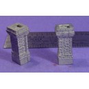 S SCALE / Sn3 DETAIL PARTS : SHORT BRICK CHIMNEYS D&RGW STYLE